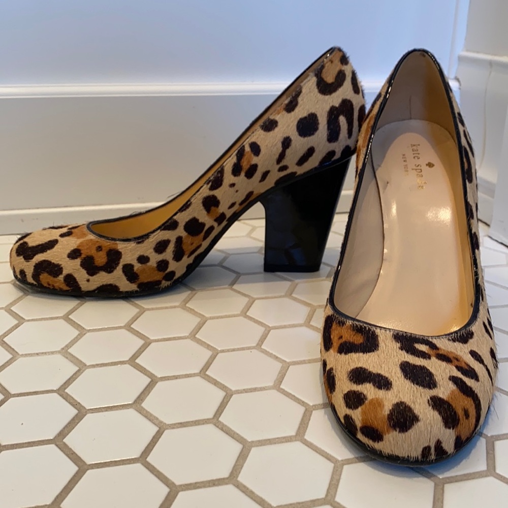 Kate Spade faux leopard print heels